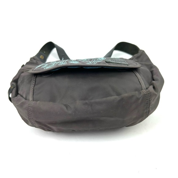 Overland Equipment Handbag Brown Gray Shoulder Bag Embroidered Floral Purse - Picture 5 of 13